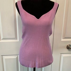 White House Black Market Purple Knit Tank Top
